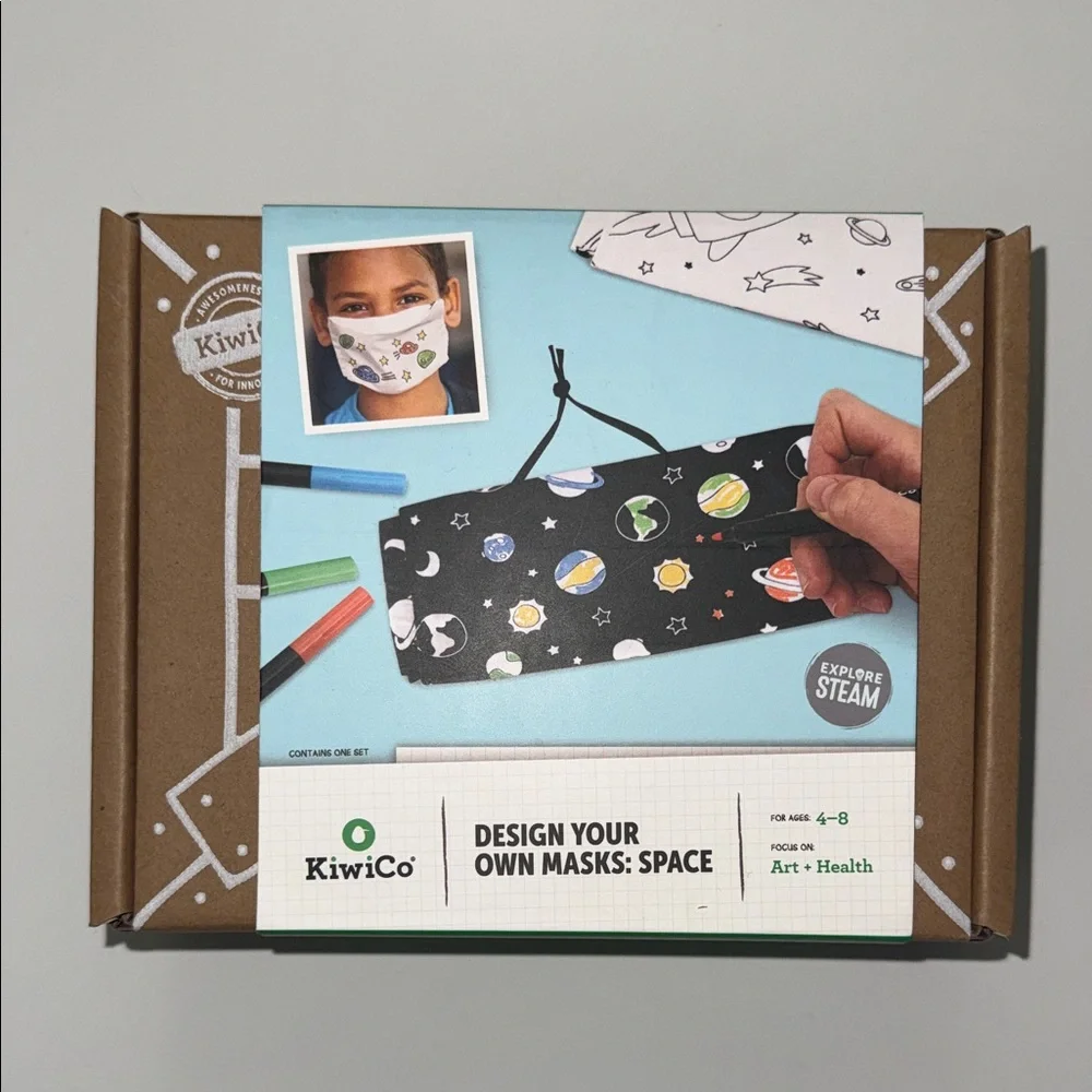 Kiwi Space-Themed Kids Mask Kit - Black and Multicolor